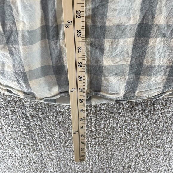 J Crew Shirt Adult Medium Beige Grey Plaid Slim Fit Button Up Mercantile Flex - Picture 8 of 11